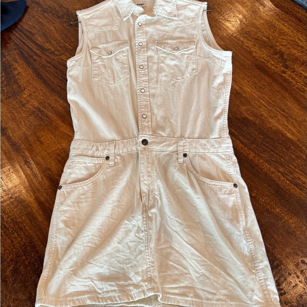 Wrangler Cream Snap Skirt Romper